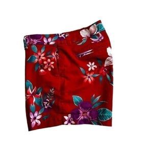 Old Navy every day red flowers print shorts size 6